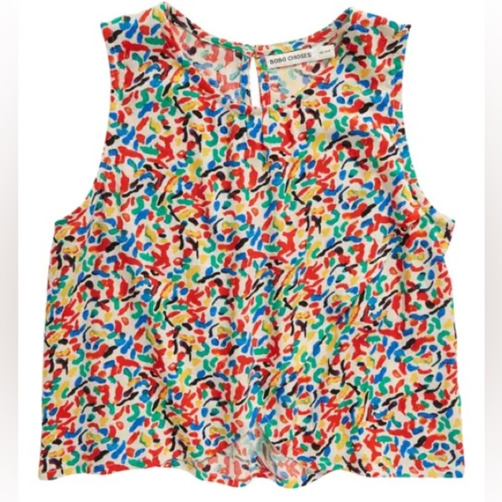 Bobo Choses kids Confetti Sleeveless Ivory/Multicolor Tank Top Size 8-9 Y